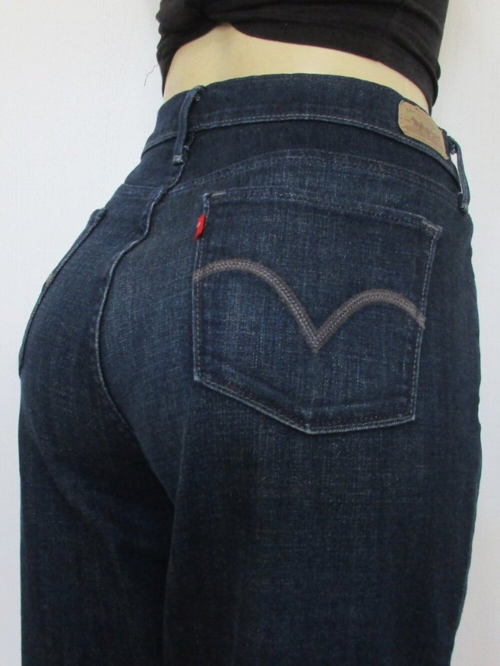 LEVI'S Jeans Size 12 515 Dark Blue Cuffed Capri Denim